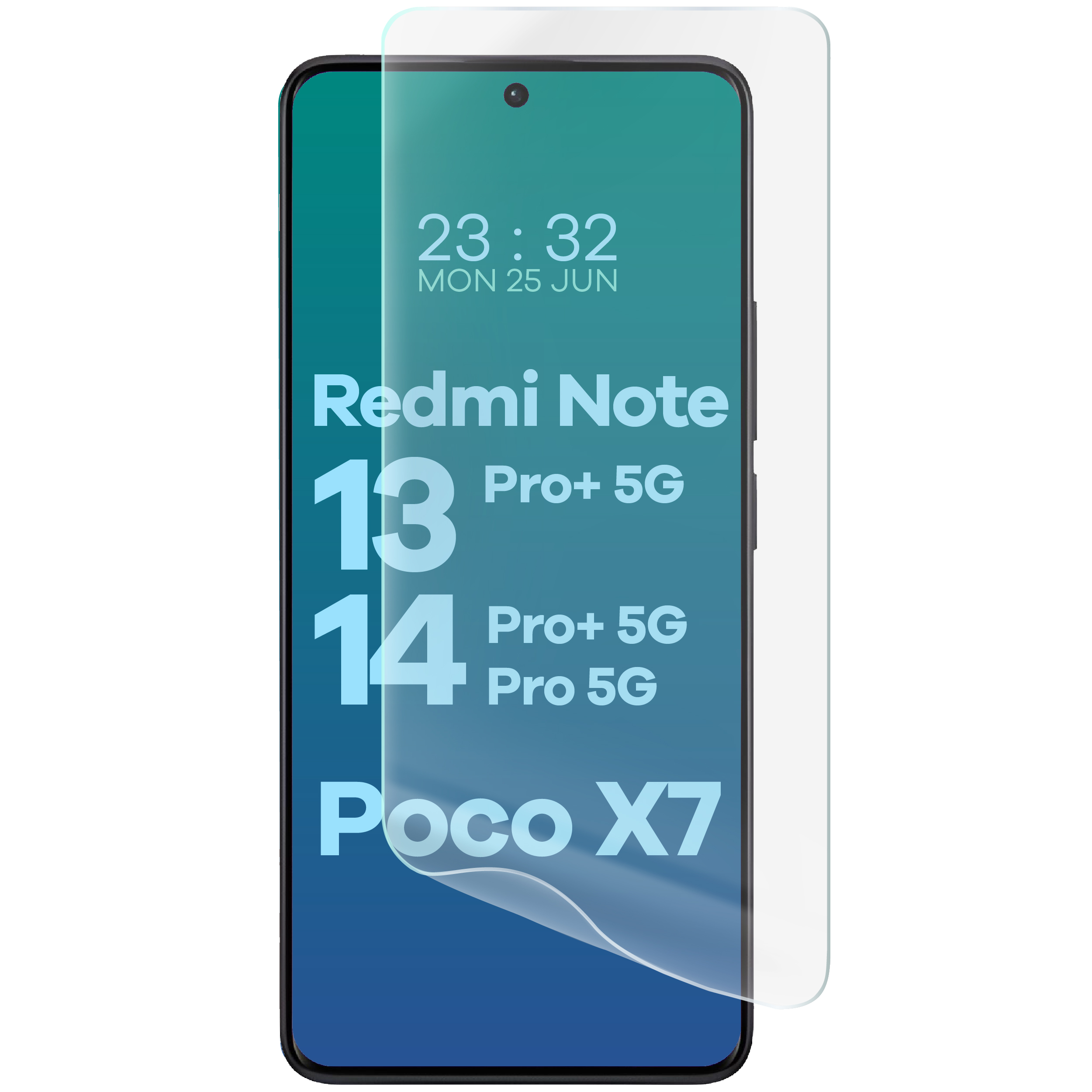 Folia hydrożelowa na ekran Bizon Glass Hydrogel Front Duo dla Redmi Note 13 Pro+ 5G / 14 Pro 5G / 14 Pro+ 5G / Poco X7, 2 sztuki
